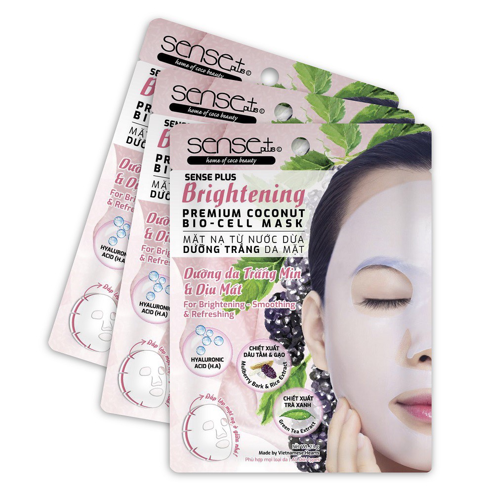 MẶT NẠ COCONUT BIO-CELL SENSE PLUS DƯỠNG TRẮNG DA MẶT 23G