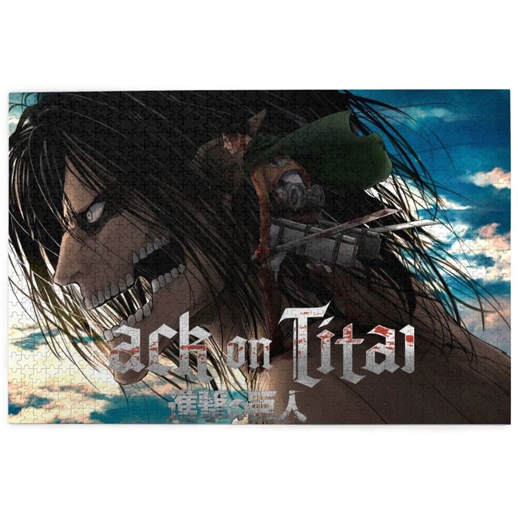 Bộ tranh ghép giải đố 150/108/300/500/1000 mảnh bằng gỗ in hình ảnh phim Attack On Titan giúp giảm căng thẳng tại nhà