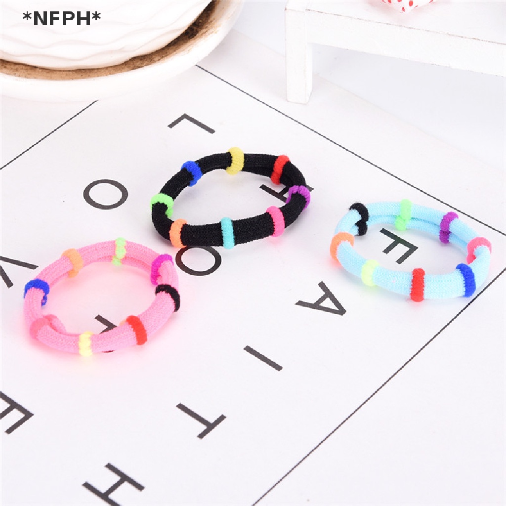 Bộ 12 Dây Buộc Tóc Cao Su Co Giãn Nhiều Màu Sắc Cho Bé Gái