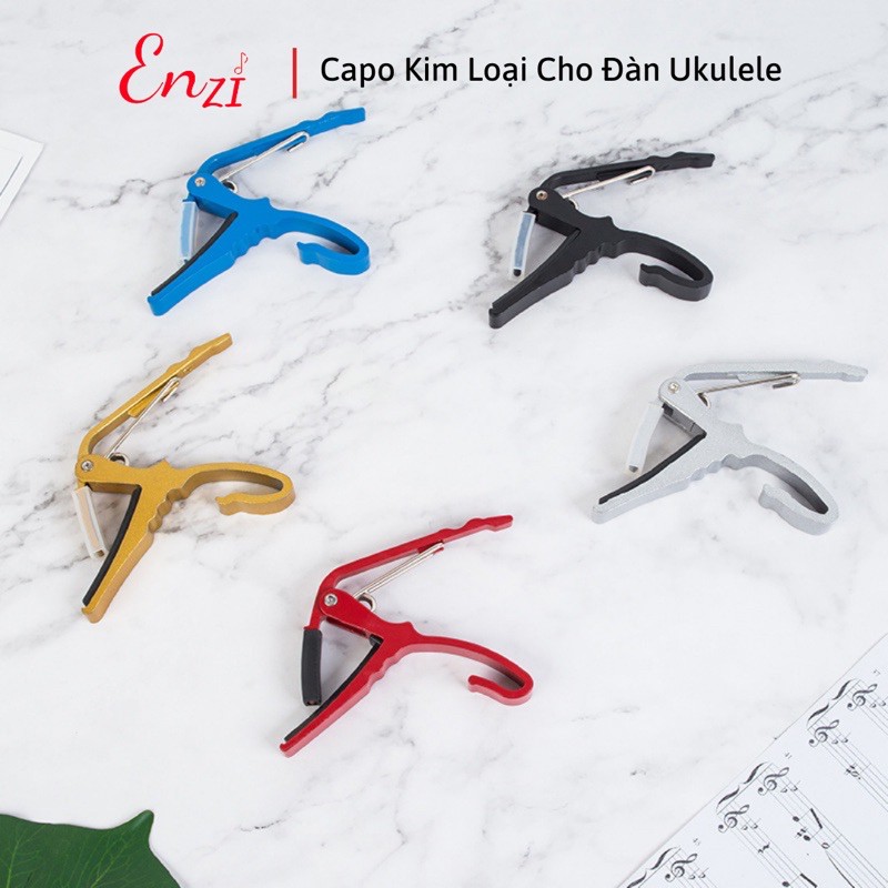 Kẹp capo cho đàn ukulele soprano 21 nich concer 23 inch tenor 26 inch bằng kim loại kẹp tăng tông hạ tông Enzi