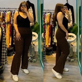 [virusplussize]quần HM thun gân Ống loe bigsize