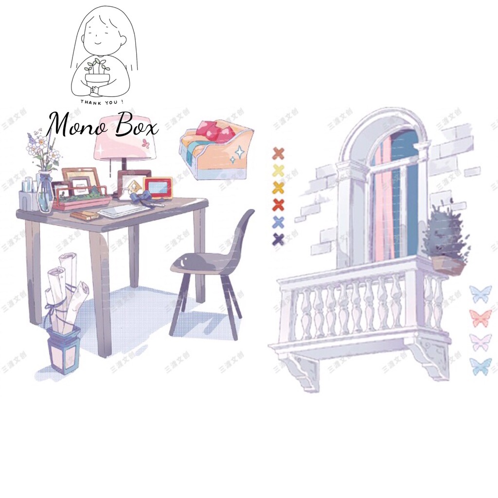 [Chiết] Washi tape phong cảnh cửa sổ Mono_box 00702