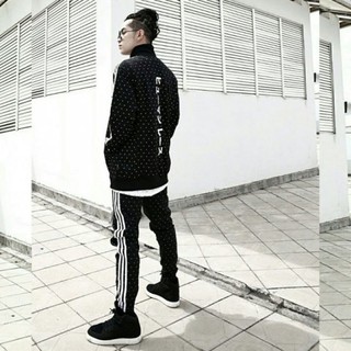 Quần joggers đen 3 sọc thể thao cao cấp