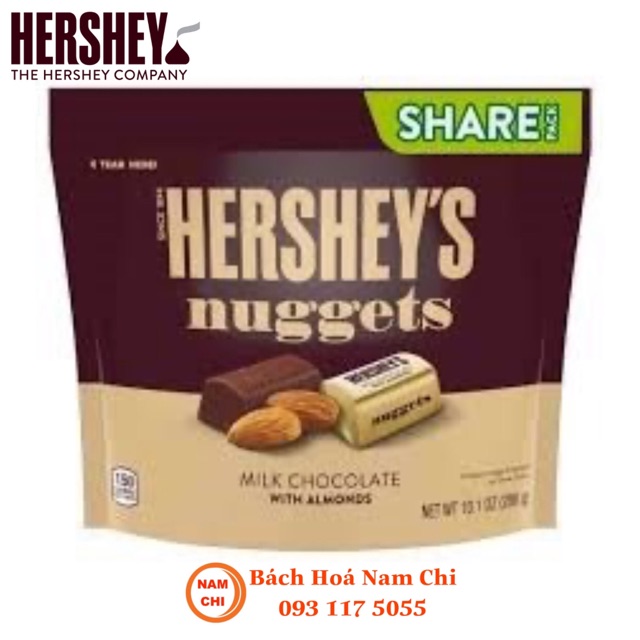 Socola Hershey Sữa Hạnh Nhân Hershey's Nuggets Milk Chocolate 286g