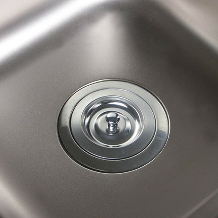 Lọc rác bồn rửa bát inox có nắp đậy