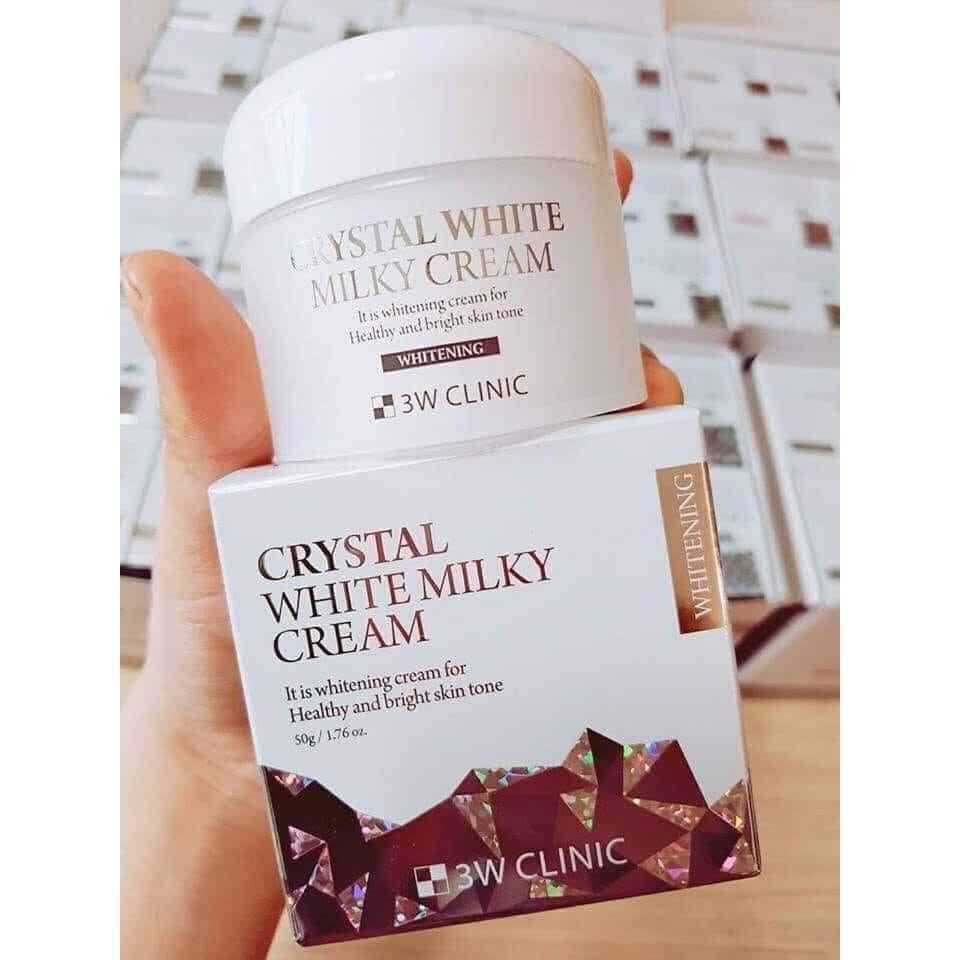 Kem Dưỡng Trắng Da 3W Clinic Crystal White Milky Cream 50g