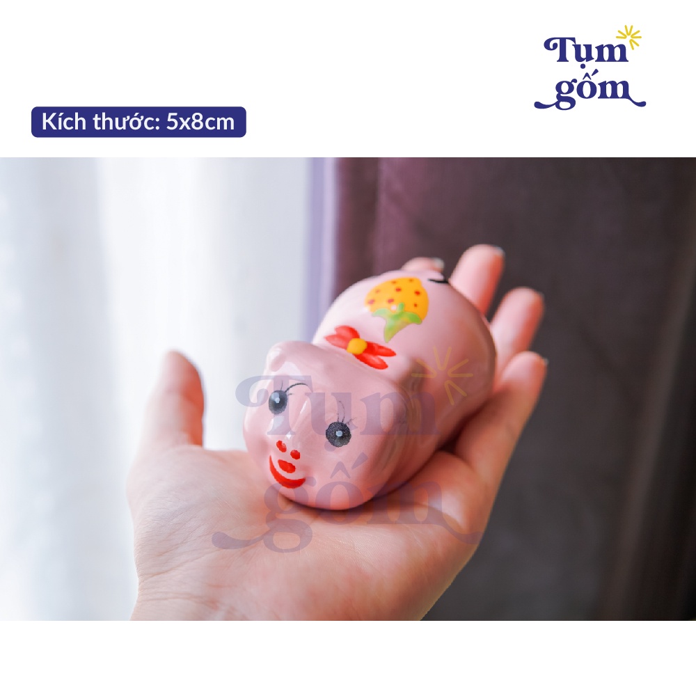 Heo đất tiết kiệm cho bé  lợn đất sứ đẹp BÁT TRÀNG, Ống tiết kiệm đẹp, đáng yêu