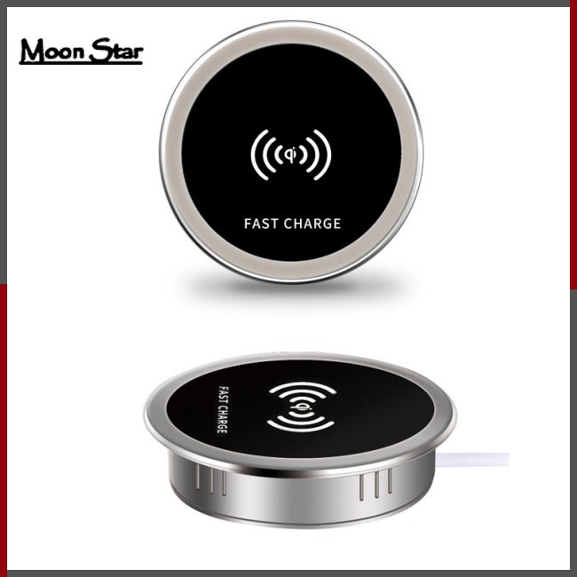 MS Shop Built in Desktop Device Fast Wireless Charger 15W Quick Charger 3.0 Embedded Type C Charger