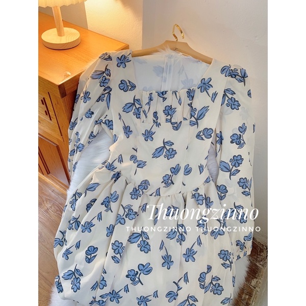 [Ảnh thật/Video]Váy hoa BABY xanh nhẹ nhàng tiểu thư Váy hoa xanh đáng yêu Hàn Quốc | BigBuy360 - bigbuy360.vn