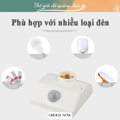 Đui Đèn Cảm Ứng Hồng Ngoại E27, Đui Đèn Thông Minh Tự Động Bật Tắt E27