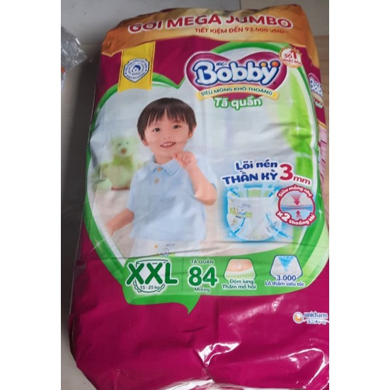 MUA 1 BỌC, TẶNG KÈM QUÀ]Tã quần Bobby mới Mega jumbo M120/L104/XL92/XXL84