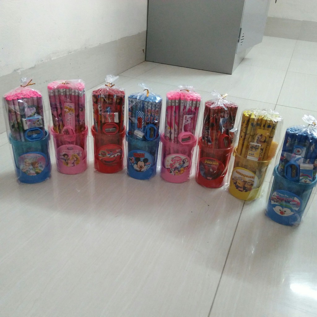 Combo 5c Bút chì gỗ HB hoạt hình siêu yêu