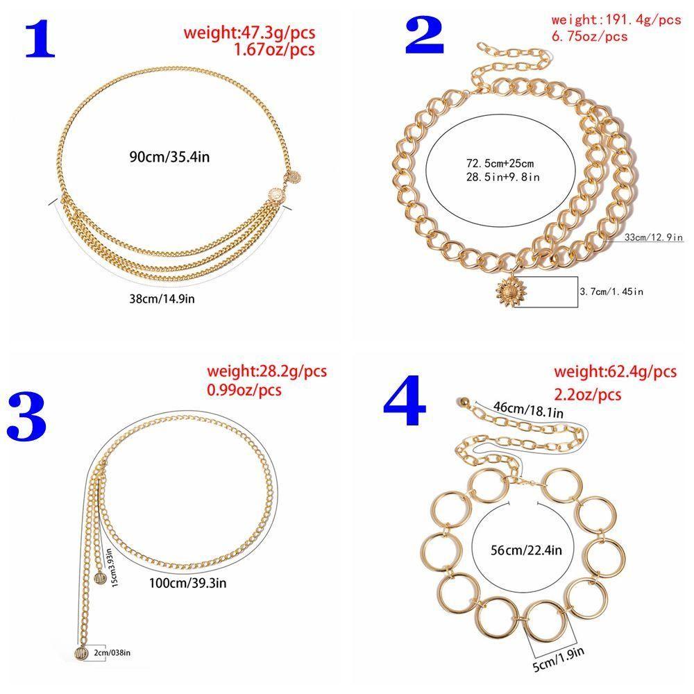 WONDER Dây Nịt Tua Rua Bằng Hợp Kim Màu Sắc Bạc / Vàng Phong Cách Bohemian Cổ Điển