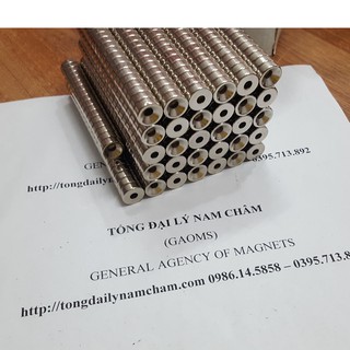 Nam châm viên bắt vít 12x5 lỗ 4mm