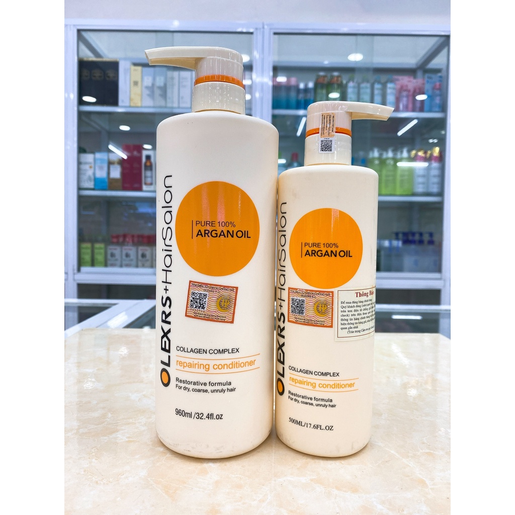 Dầu Gội - Dầu Xả Olexrs Hair Salon Argan Oil Collagen Complex 500ml~960ml