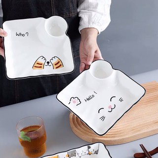 Đĩa sứ vuông, đĩa sushi kiểu Nhật