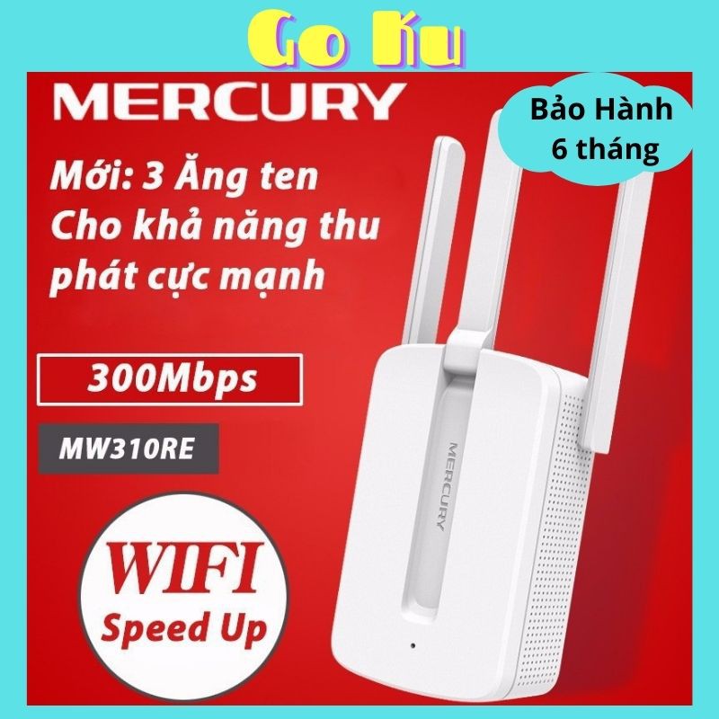 Bộ kích sóng wifi Mercury 3 râu 300 mbps kích sóng cực mạnh - Go Ku