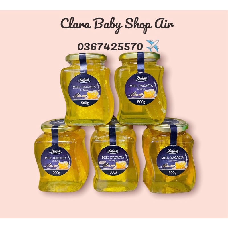 (Air ✈️ đủ bill) Mật ong Deluxe nguyên sáp của Pháp 500ml