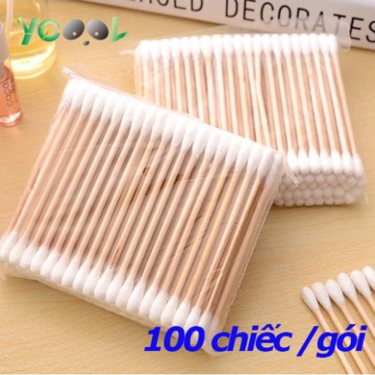Tăm bông ngoáy tai 100 que thân gỗ thân thiện với môi trường A7