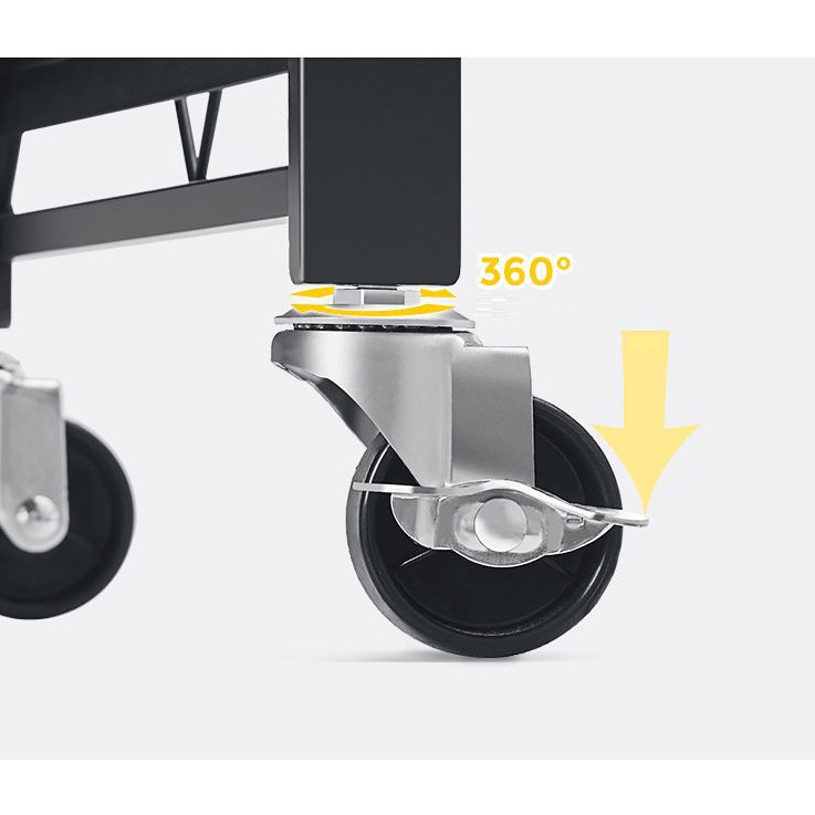 [rẻ vô địch] Kệ nhà bếp kệ sách để đồ gấp gọn đa năng có bánh xe thép carbon không gỉ sơn tĩnh điện