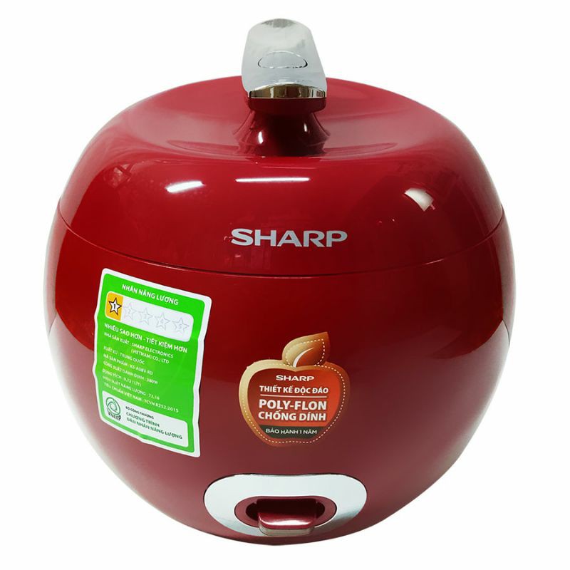 Nồi Cơm Điện Sharp KS-A08V-RD (0.72L)  màu đỏ và táo trắng