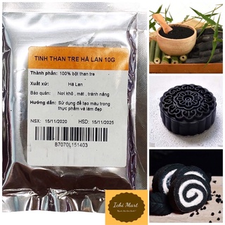 Tinh than tre Hà Lan 10g,Màu đen tự nhiên , an toàn, tinh than tre làm bánh, trà sữa, đắp mặt…