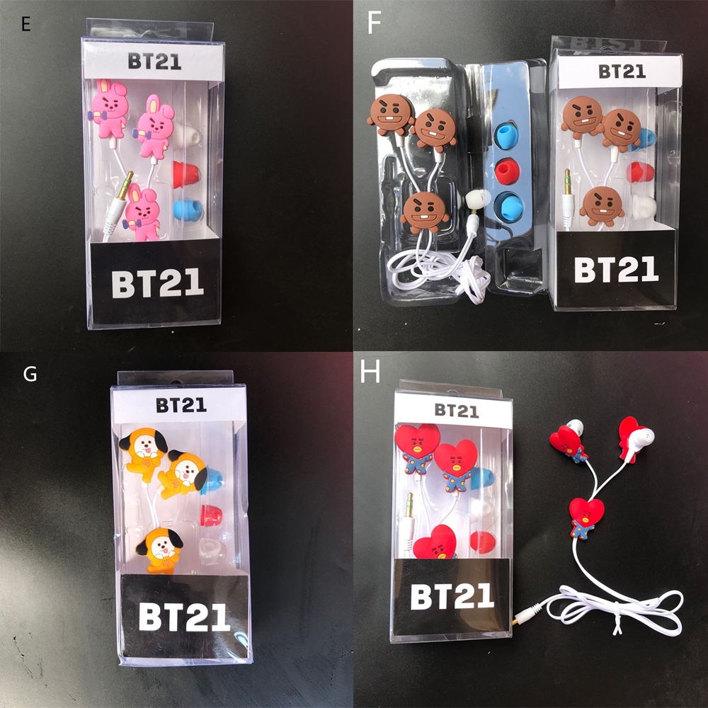 Tai Nghe Nhét Tai Kiểu Dáng Hoạt Hình Bts Bt21