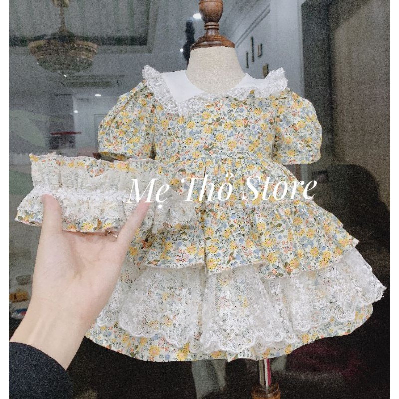 Váy thiết kế hoa nhí phong cách lolita cho bé 💕💕 váy xòe, váy hầu gái