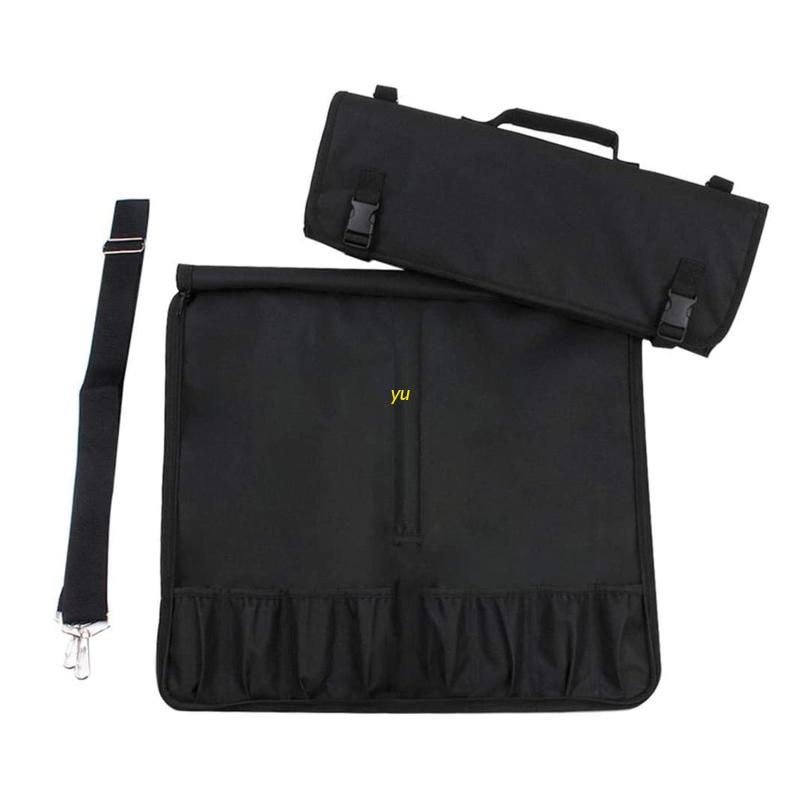 Túi cuộn đựng dao 4 ngăn bằng vải canvas bền bỉ tiện dụng cho nhà bếp