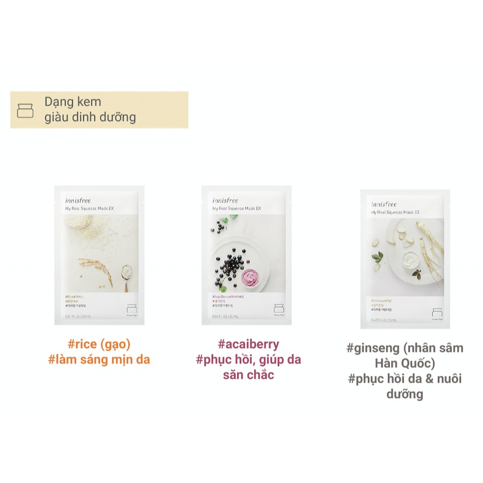 Mặt nạ giấy cấp nước làm sáng da từ hoa hồng innisfree My Real Squeeze Mask