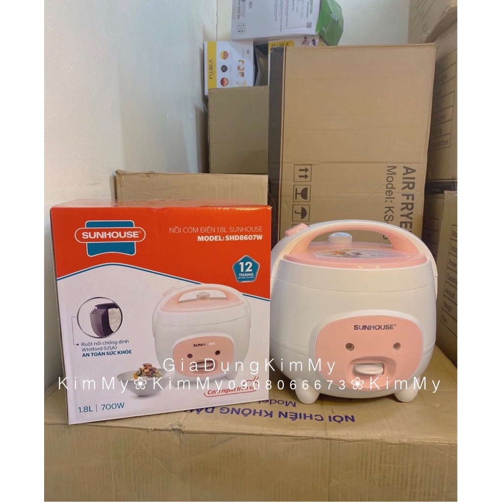 Nồi Cơm Điện SUNHOUSE Dung Tích 1.8 Lít  Tặng Kèm Giá Hấp - HÌNH SHOP CHỤP