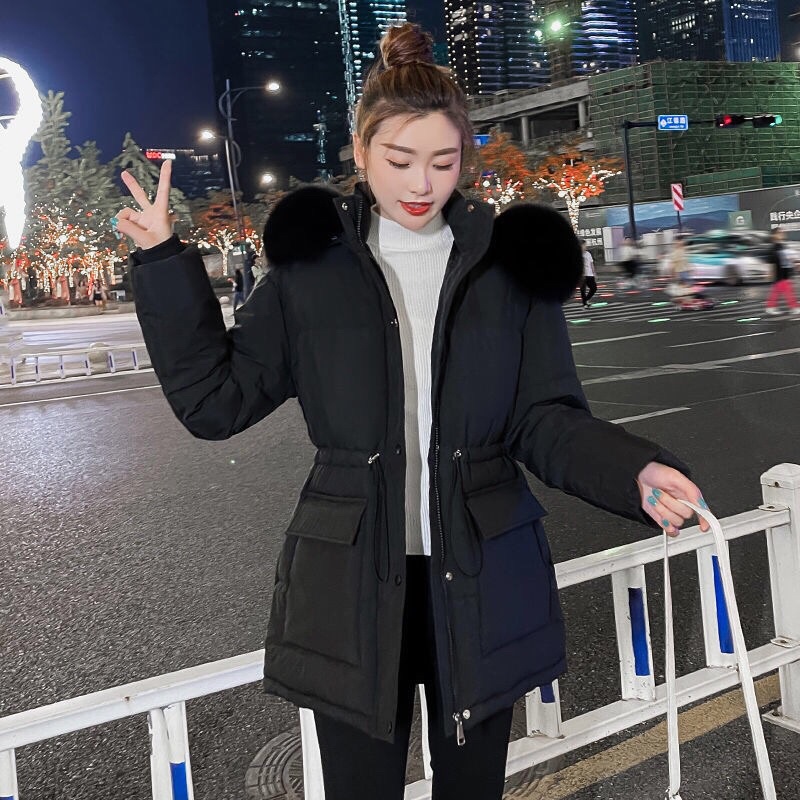 Áo Phao Mủ Lông dáng Ngắn Có Đai Eo - Thời Trang Quảng châu