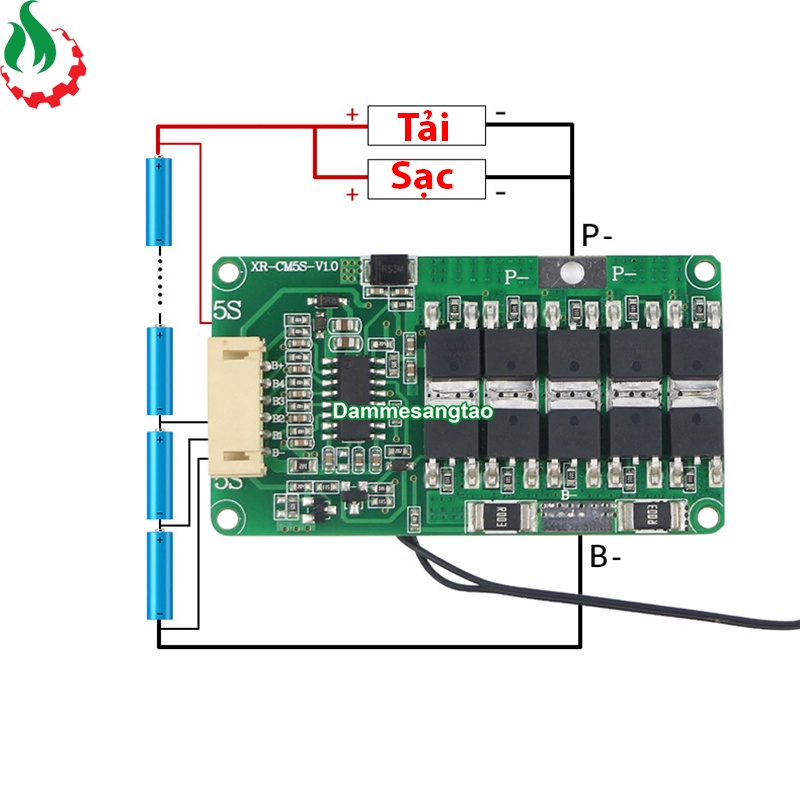 Mạch 5S 25A 18V XR bảo vệ pin Li-ion 3.7V