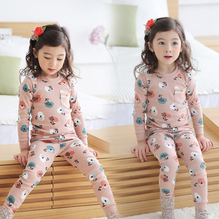 Bộ Pijama Ngủ Cotton Ấm Áp Cho Bé Gái