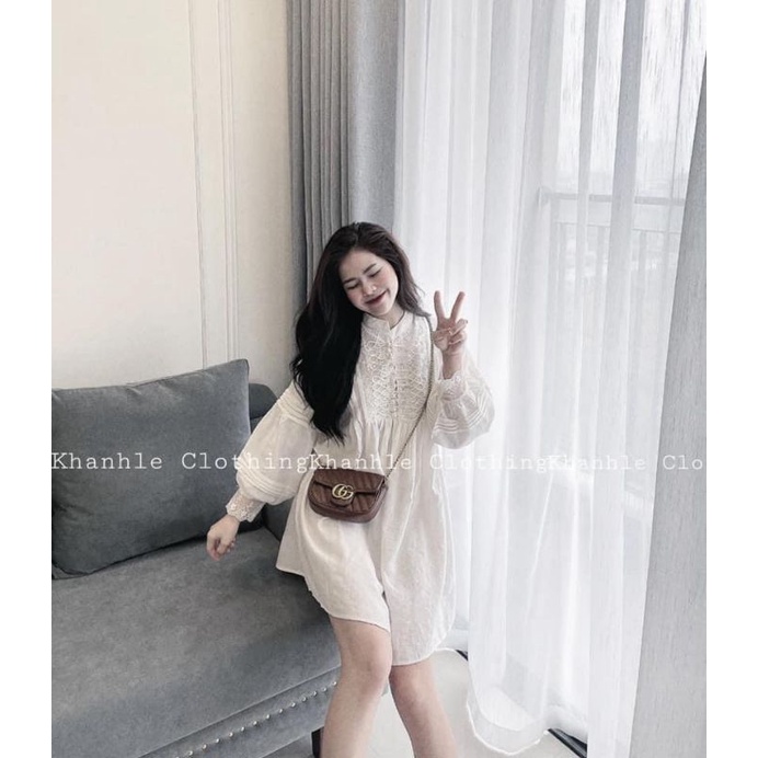 Váy đũi babydoll tay viền ren