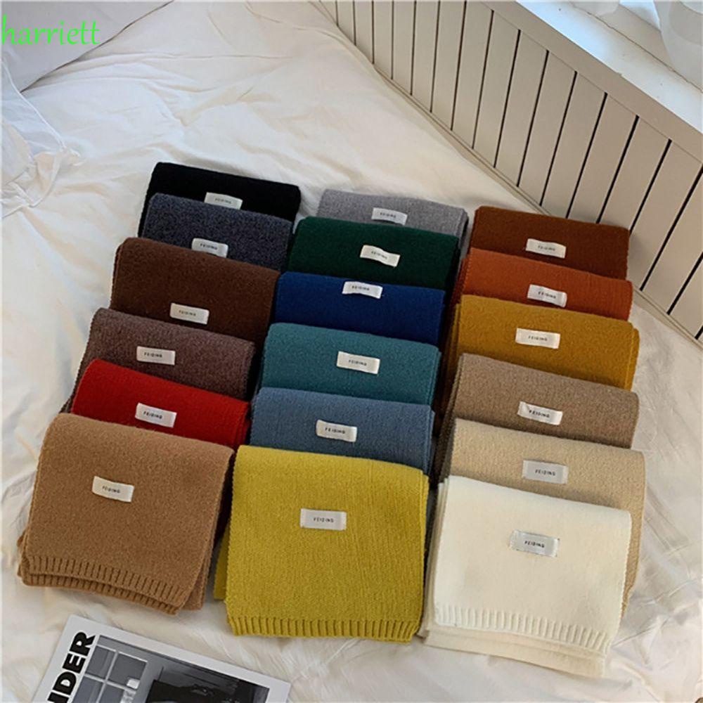 Khăn choàng cổ vải len cashmere màu sắc đơn giản phong cách Hàn Quốc thời trang cho nữ