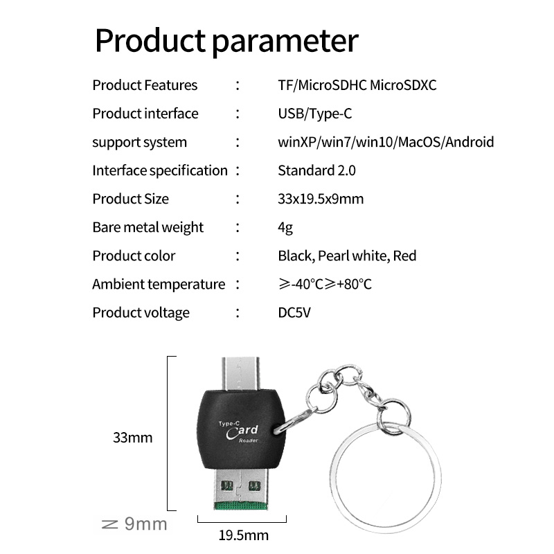 Đầu Đọc Thẻ Nhớ Ankndo 2 Trong 1 Loại C Sang Micro SD TF USB 2.0 OTG Cho Laptop Android