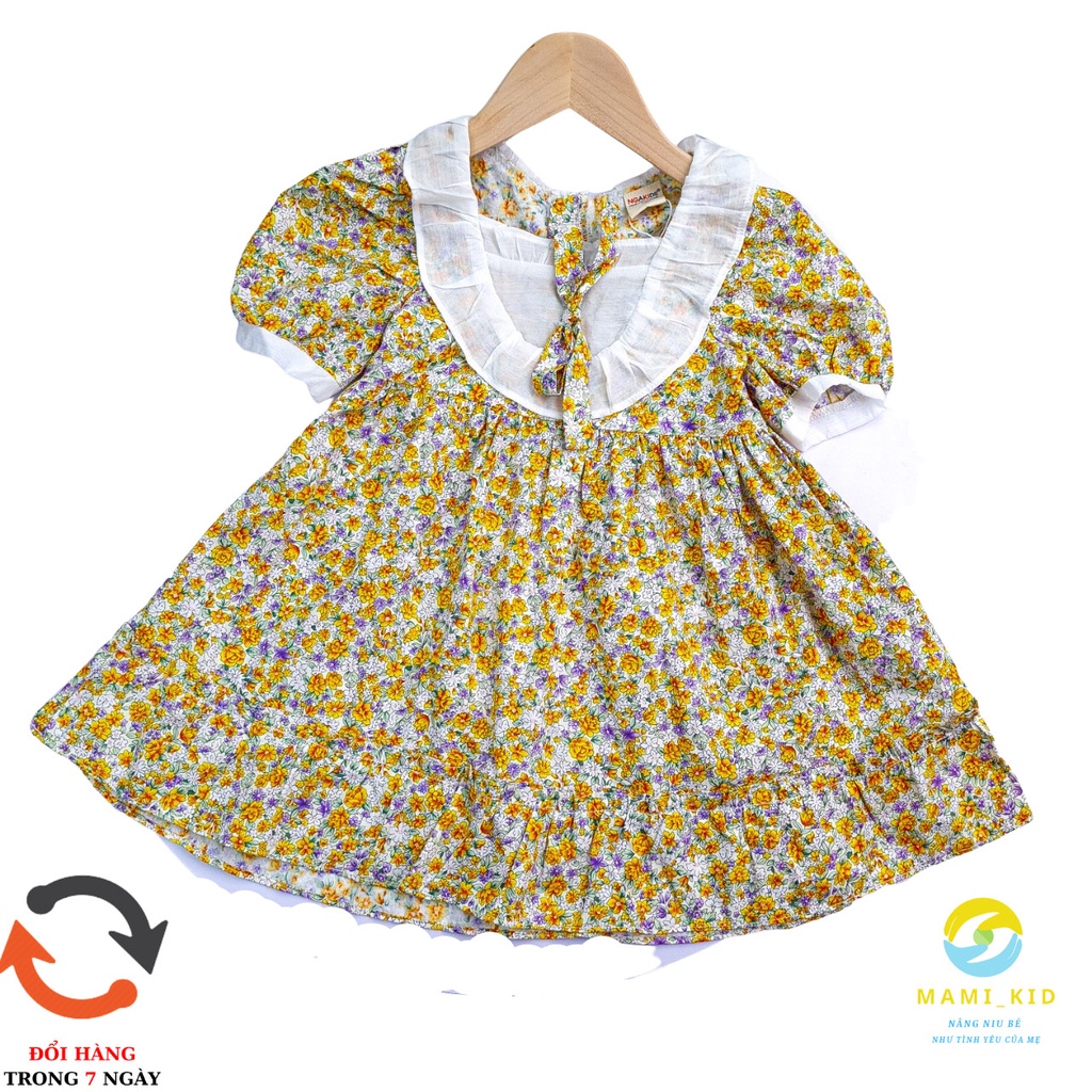 váy xinh cho bé gái 1-7 tuổi hoa nhí sành điệu, tay bồng phối ren xinh 12-25kg ,Mamikid