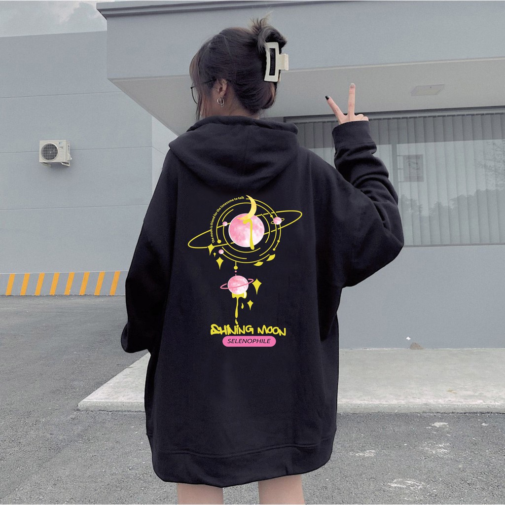 Áo khoác hoodie Dây Kéo hoặc Chui form rộng SHINING MOON Unisex ulzzang (ẢNH THẬT) (AHD003) | BigBuy360 - bigbuy360.vn