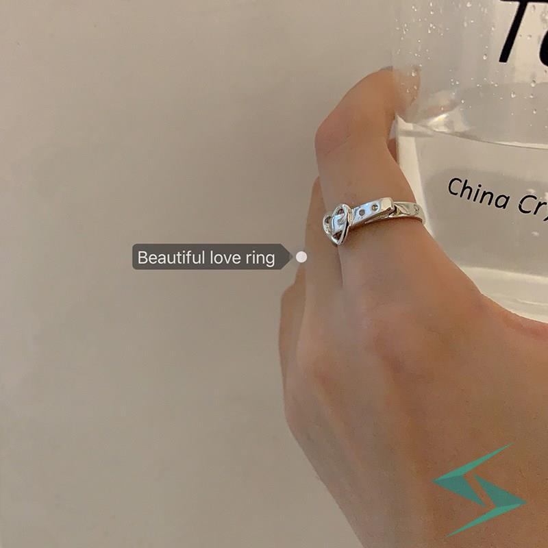 Nhẫn Đeo Tay Kim Loại Hình Trái Tim Phong Cách Hàn Quốc Cho Nữ