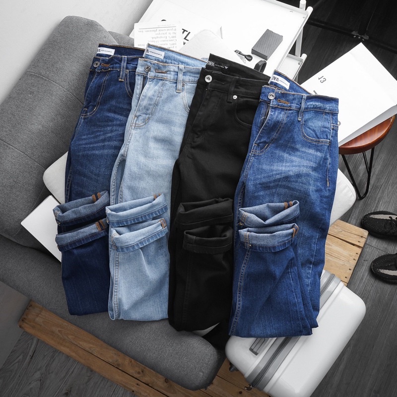 Quần Jean Nam VNXK cao cấp - ống ôm - 03 màu- Quần bò co giãn | BigBuy360 - bigbuy360.vn