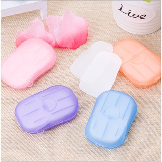 Set 20 Xà Phòng Giấy Rửa Tay / Tắm Tiện Lợi Cho Du Lịch