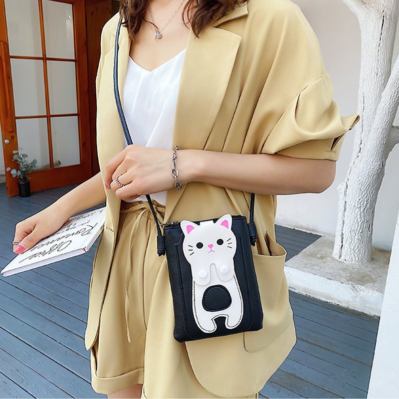 Túi đeo chéo nữ - Túi đựng điện thoại nữ đi chơi, hình mèo dễ thương, nhỏ gọn vô cùng tiện lợi