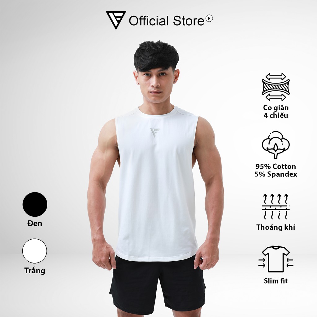 Áo tank top tập gym nam FIGHTLITE cotton cao cấp