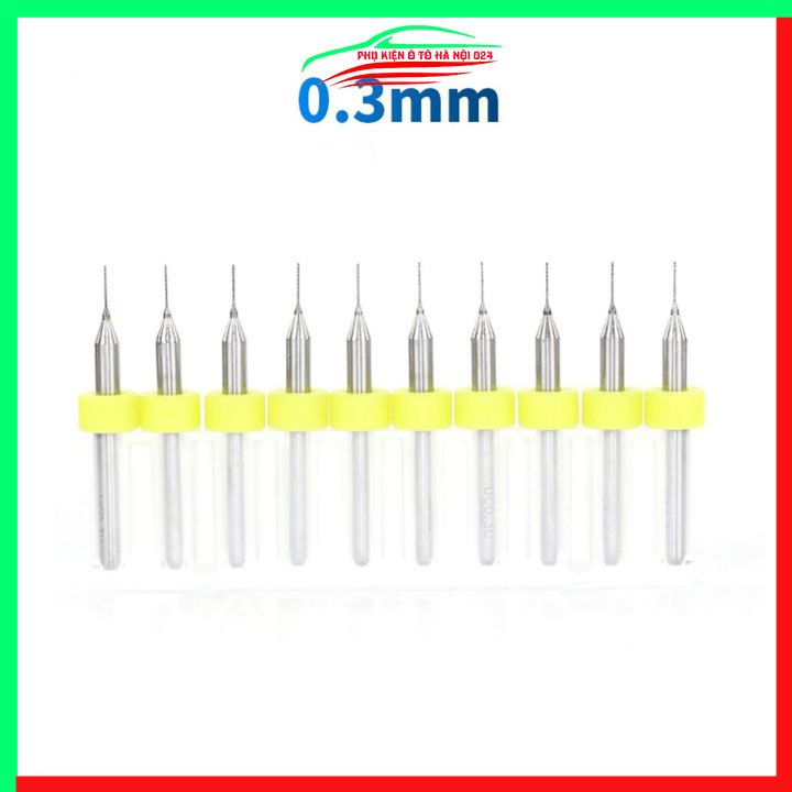 Hộp 10 mũi khoan CNC cao cấp độ chính xác cao đường kính mũi 0.3mm