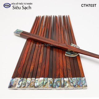 Đũa gỗ Trắc đầu bào ngư Úc  - CTH703T - (Hộp 10 đôi vuông rất đẹp)  ❤️FREESHIP đơn > 50k❤️ Chopstick of HAHANCO