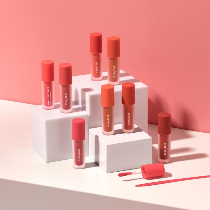 CATHY DOLL MAKEUP  MINI LIP&CHEEK NUDE MATTE TINT Son kem và má hồng Cathy Doll Thái lan - shopmpThai