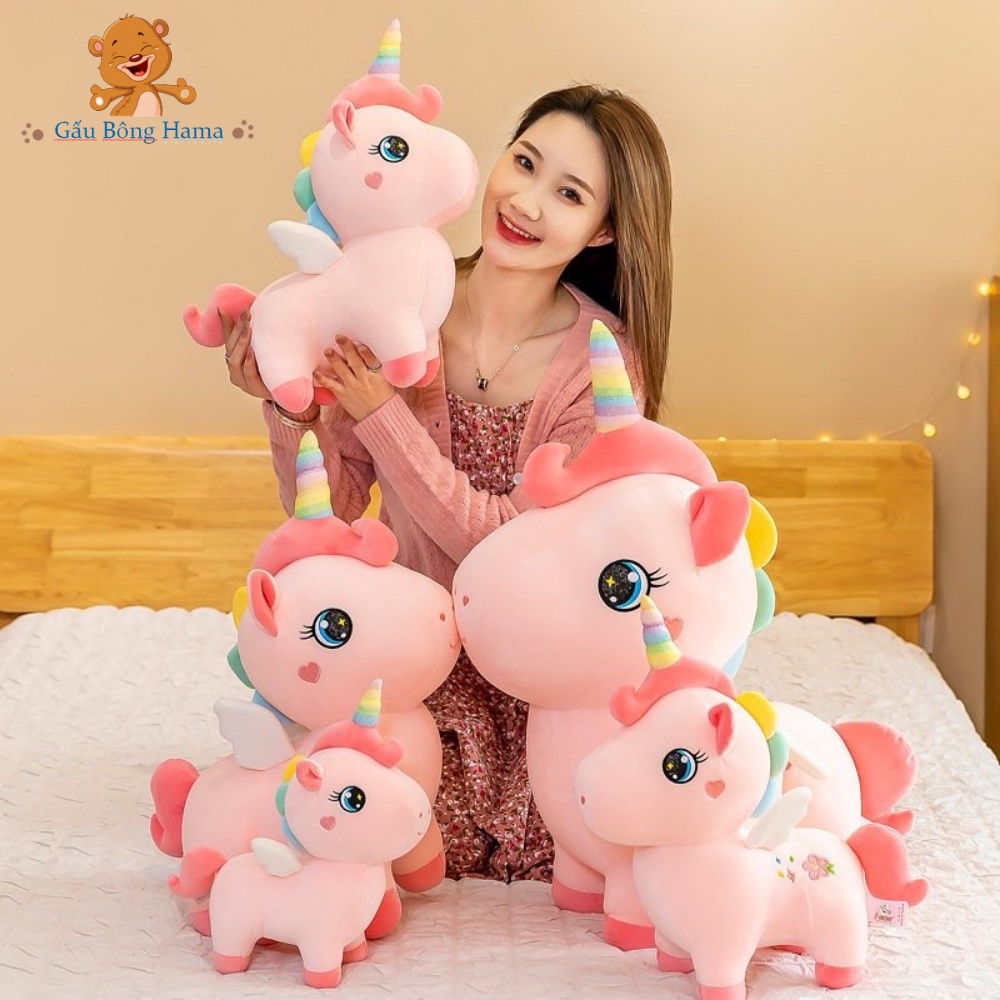Gấu Bông Kì Lân Hoa Đứng - Ngựa Unicorn Gấu Bông Hama