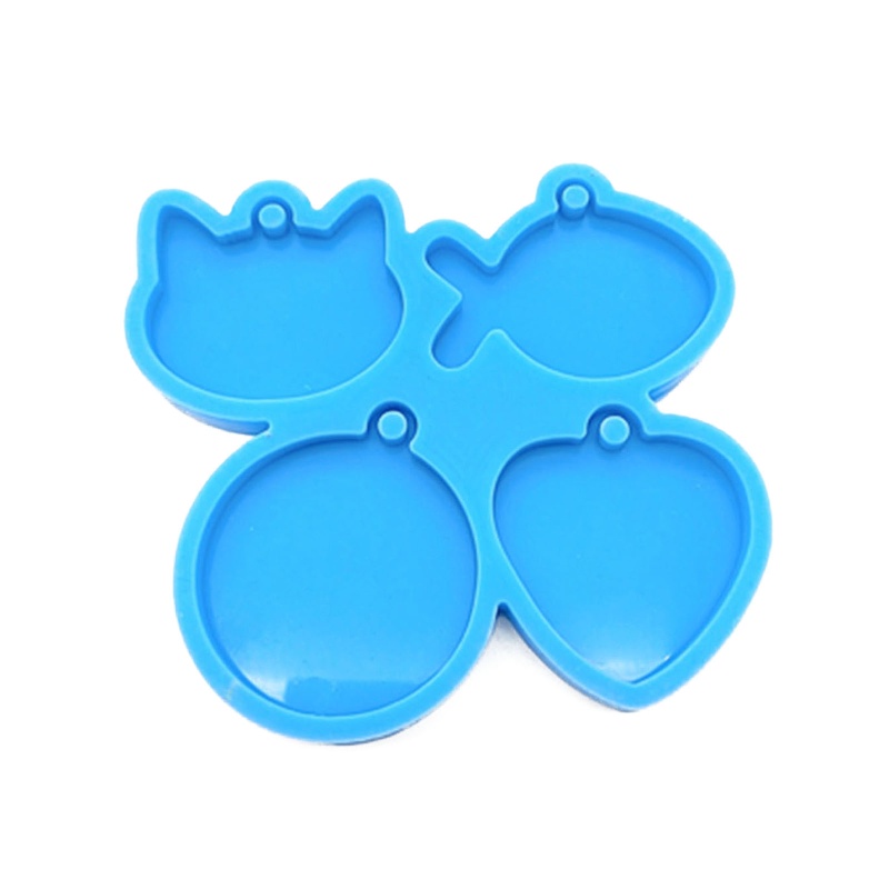 Sa Khuôn Silicone Làm Móc Khóa Hình Trái Tim / Cá / Mèo Xinh Xắn