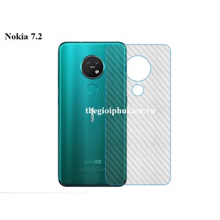 Miếng dán vân carbon, các bon mặt lưng cho Nokia 7.2, Nokia 7 Plus